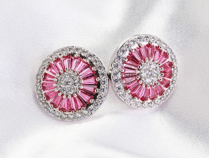 Pink Silver Studs